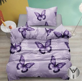 Bavlnené obliečky BUTTERFLY BLOOM fialové Rozmer obliečky: 70 x 90 cm | 140 x 200 cm