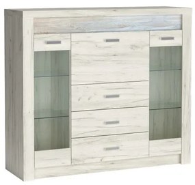 Vitrína Indianapolis 137 cm dub craft bílý