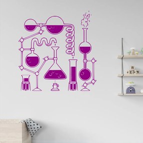 Veselá Stena Samolepka na stenu na stenu Chémia Farba: fialová, Veľkosť: 100 x 102 cm