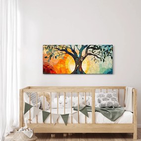 Obraz – Mozaika – slnko a strom I. (120x50 cm)