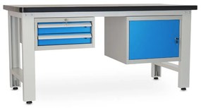 Dielenský stôl Solid MDF-21, 180 cm, 2 závesné boxy, čierna