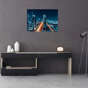 Sklenený obraz - Dubajská noc (70x50 cm)
