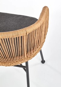 Kreslo Boho Drin syntetický ratan/čierne