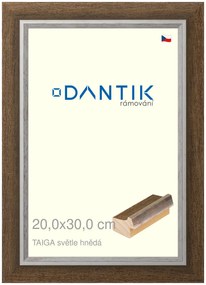 DANTIK rám na obraz 20x30 | TAIGA sv.hnědá (Sklo Čiré)