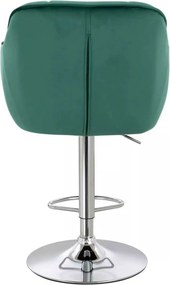 LuxuryForm DESIGN Barová stolička AVOLA VELUR na striebornom tanieri - zelená