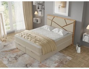 Čalúnená posteľ s matracmi a úložným priestorom NAOMI 180x200 cm béžová