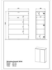 Sivá skrinka na topánky Genova - Germania