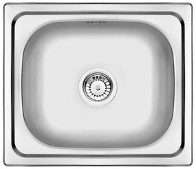 Deante Doppio, nerezový drez na dosku 1-komorový B/O 480x430x180 3,5" + sifón, vzor satyna, ZEN_0103