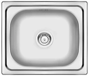 Deante Doppio, nerezový drez na dosku 1-komorový B/O 480x430x180 3,5" + sifón, vzor satyna, ZEN_0103