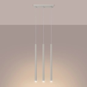 Závesné svietidlo Pastelo, 3x béžové kovové tienidlo