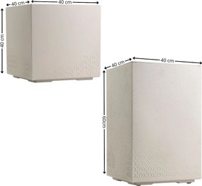 Sada 2 ks květináčů BETONIQUE 40x40/60x40 cm béžová