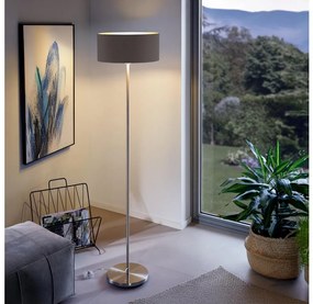 Eglo - LED  Stojacia lampa TUNJA 1xE27/60W/230V matný chróm/hnedá EG32513L