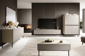 Závesná TV skrinka Nicole 200 cm so zásuvkou - kašmír mat