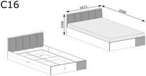 Manželská posteľ 160 cm Claudi 16 (s roštom) (dub artisan). Akcia -20%. Vlastná spoľahlivá doprava až k Vám domov. 1055499