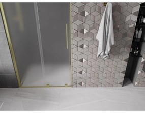 Mexen Velar, posuvné sprchové dvere do otvoru 90 cm, 8mm sklo námraza, zlatá matná, 871-090-000-31-55