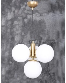 Biele/v zlatej farbe závesné svietidlo so skleneným tienidlom ø 15 cm Hector – Squid Lighting