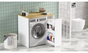 Skrinka na práčku s úložným priestorom 88,3x93,5 cm biela/orech