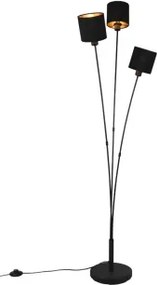 Stojaca lampa Tommy, 3 svietidlá, čierna/zlatá%