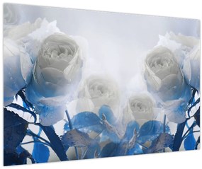 Obraz - Biele ruže (90x60 cm)