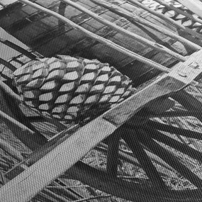 Obraz - Prívesný vozík, čiernobiela (120x50 cm)