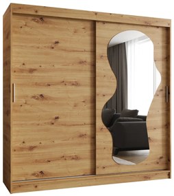 Šatníková skriňa 200 cm Ulta (dub artisan). Akcia -19%. Vlastná spoľahlivá doprava až k Vám domov. 1126328