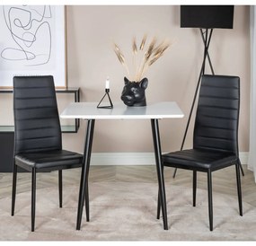 Venture Home Jedálenské stoličky 2 ks Slim umelá koža čierne 444739