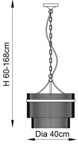 Endon 99167 - Luster na reťazi MARIETTA 3xE14/7W/230V mosadz/číra