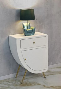 Nočný stolík Venus 60 cm biely/zlatý