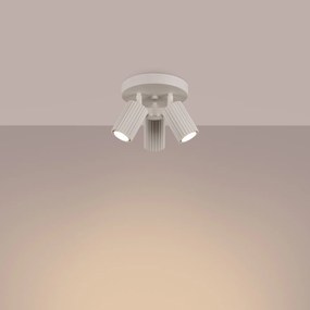 Stropné svietidlo Karbon, 3x béžové kovové tienidlo, (možnosť polohovania)