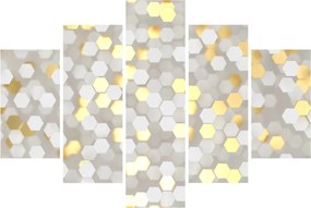 Obraz - Zlato-biele hexagóny (150x105 cm)