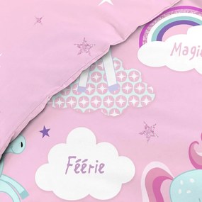 Ružové bavlnené detské obliečky na jednolôžko 140x200 cm Licorne – douceur d'intérieur