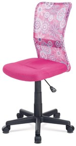 Autronic - kancelárska stolička, ružová mesh, plastový kríž, sieťovina motív - KA-2325 PINK