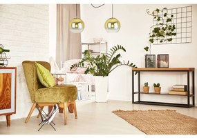 Závesné svietidlo Bergen Gold Spider, 2x zlaté/transparentné sklenené tienidlo (fi 20cm)