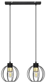 Luster na lanku STARLIGHT 2xE27/15W/230V čierna/zlatá