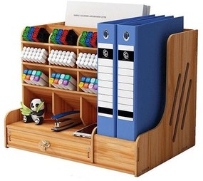 DIY organizér na písacie potreby so zásuvkou tmavé drevo 150 Tmavé drevo