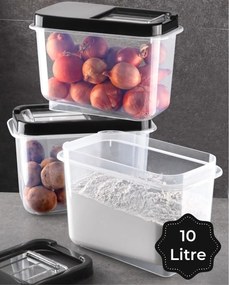 2. akosť - Dóza na potraviny, veľkokapacitný box SLOP, sivé posuvné veko - 10 l (ulomené)