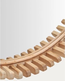 Nástenné zrkadlo s dreveným rámom ø 60 cm Polke – Kave Home