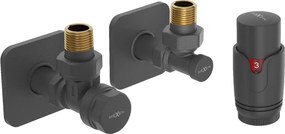 Mexen G00 termostatická súprava rohová s krytom S, antracit - W901-900-909-66
