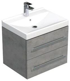 Kúpeľňová skrinka s umývadlom SAT Cube Way 60x53x46 cm betónová podložka CUBE46602BEVER, 1 ks