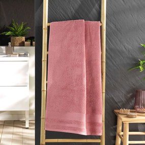 Ružová froté bavlnená osuška 70x130 cm Tendresse – douceur d'intérieur