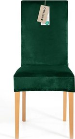 Restilo Napínací poťah na stoličku Sento tmavozelená, 48 x 48 x 58 + 10 cm, súprava 6 ks