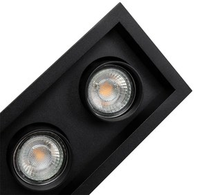 Moderný zapustený reflektor čierny nastaviteľný 3-svetlo - Roof