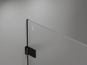 Mexen Lunar-B, výklopný sprchový kút ľavý 80 x 80 cm, 8mm číre sklo, čierny profil, 832-080-080-70-00-L