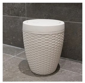 Krémovobiely kúpeľňový kôš Addis Rattan Bath Bin Calico, 5 l