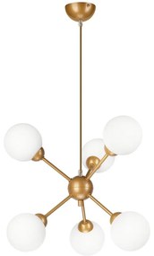 Luster na tyči RUBBY BALL 6xG9/5W/230V zlatá