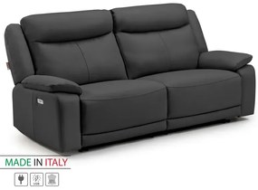 Kožená pohovka CONTINENTAL s elektrickou funkciou relax 3P, elektrické, čierna (nero 308)