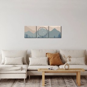 Obraz - Tyrkysové hory N⁰1 (s hodinami) (90x30 cm)