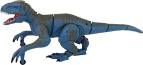LEAN Toys Dinosaurus na diaľkové ovládanie Velociraptor so zvukmi revu modrý
