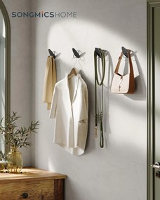 Háčiky na kabáty 4 kusy, Nástenné háčiky, čierne