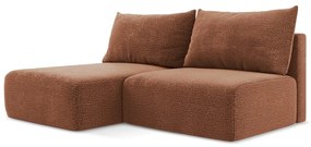 Rozkladacia/s úložným priestorom rohová pohovka v tehlovej farbe (ľavý roh) Kalena – Makamii